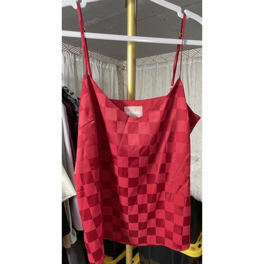 Show Me Your Mumu Top Women’s Red Checkered Cami Tank Sz Small